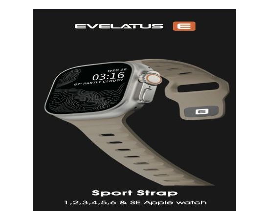 Evelatus   Watch 42/44/45 Sport Silicone Loop Beige Grey
