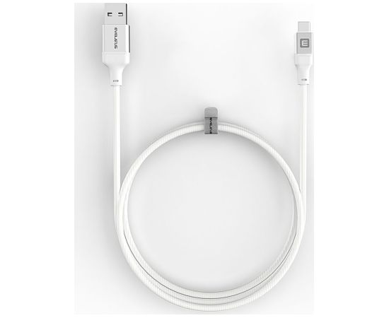 Evelatus   Cable USB A to C, 1.2M Aluminum housing braiding White