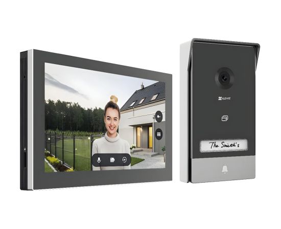 Ezviz HP7 3MP Viedo durvju zvans ar 7'' skārienekrānu 2.4G/5G Wi-Fi Sudrabs