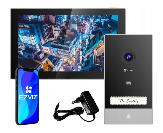 Ezviz HP7 3MP Viedo durvju zvans ar 7'' skārienekrānu 2.4G/5G Wi-Fi Sudrabs