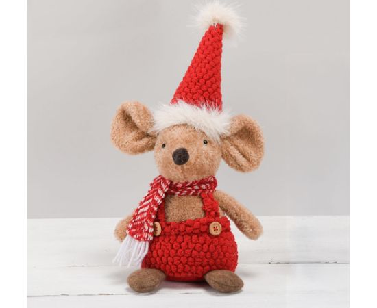 Decoration FUN OLIVER H39cm, mouse, red