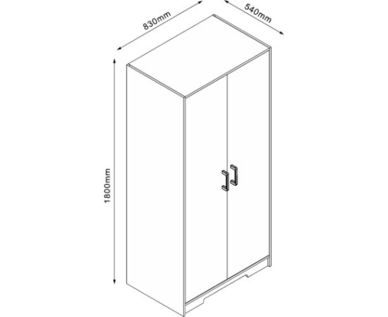 Wardrobe LAVINIA 83x54xH180cm, ash