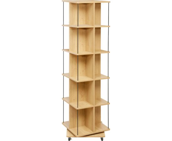 Bookshelf FERDIE swivel 45x45xH176cm, ash/black