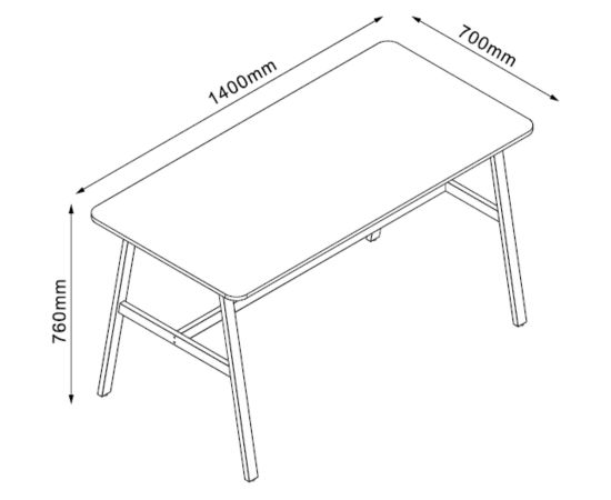 Dining table SVEA 140x70xH76cm, ash/black