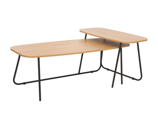 Coffee table DUO 2pcs 120x48xH40cm, 75x40xH48cm, ash/black