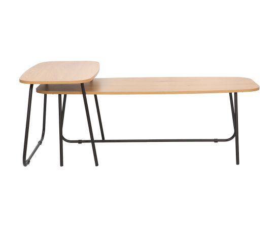 Coffee table DUO 2pcs 120x48xH40cm, 75x40xH48cm, ash/black