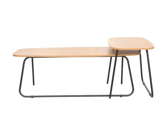 Coffee table DUO 2pcs 120x48xH40cm, 75x40xH48cm, ash/black