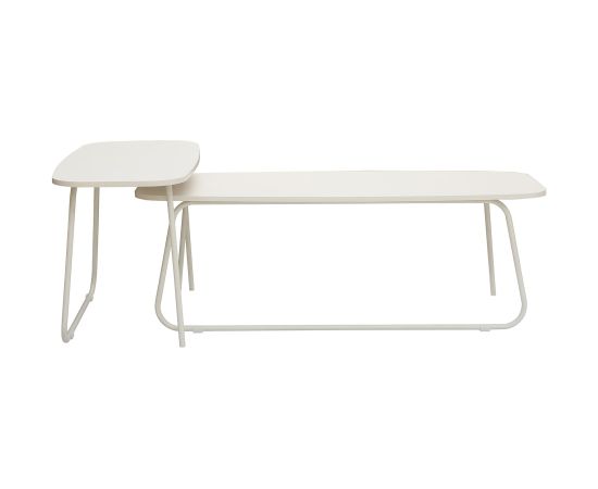 Coffee table DUO 2pcs 120x48xH40cm, 75x40xH48cm, light wood/beige