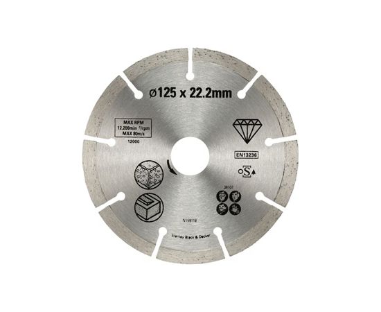 Dimanta griešanas disks Stanley STA38107-XJ; 125x22,23 mm