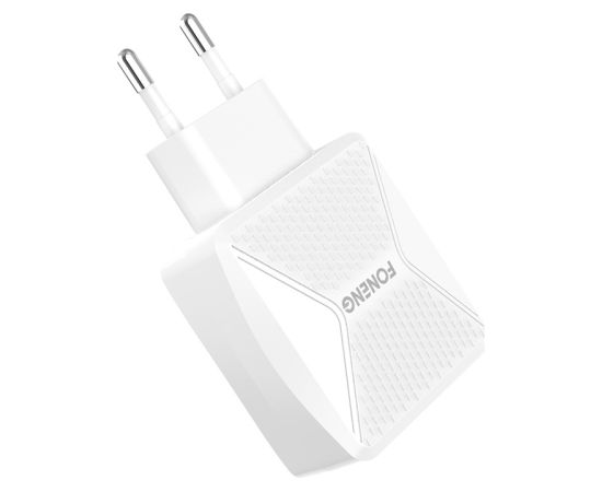 GaN Foneng EU50 charger, 35W 2x USB-C to Type-C to Lightning (white)