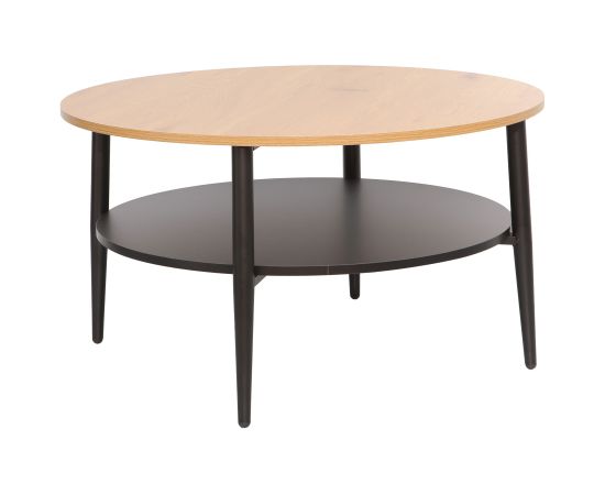 Coffee table HECTOR 80x80xH45cm, ash/black