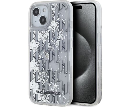 Karl Lagerfeld Apple  Karl Lagerfeld Liquid Glitter Monogram Gradient Case for iPhone 15 White