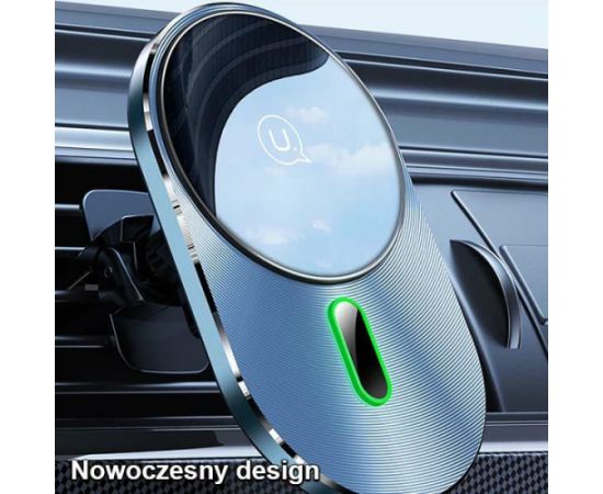 USAMS Uchwyt indukcyjny Magnetic Car Wireless Charging 15W do kratki went. szary|grey CD170DZ01 (US-CD170)