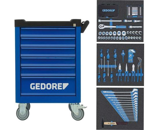 Gedore tool trolley Workster WSL-M-TS-172 (blue / black, incl. 172 tools)