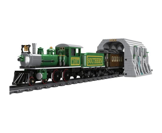 Leantoys Construction Blocks Remote Controlled Steam Train RC Green 1212 pcs.