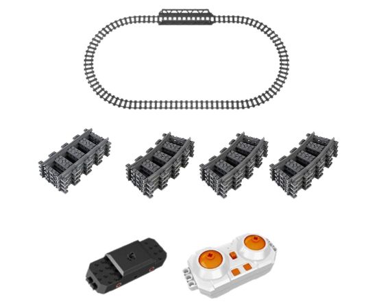 Leantoys Construction Blocks Remote Controlled Steam Train RC Green 1212 pcs.
