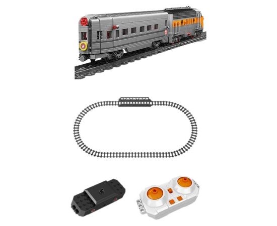 Leantoys Construction Blocks Gray-Yellow Remote Controlled Train RC 1751 pcs.