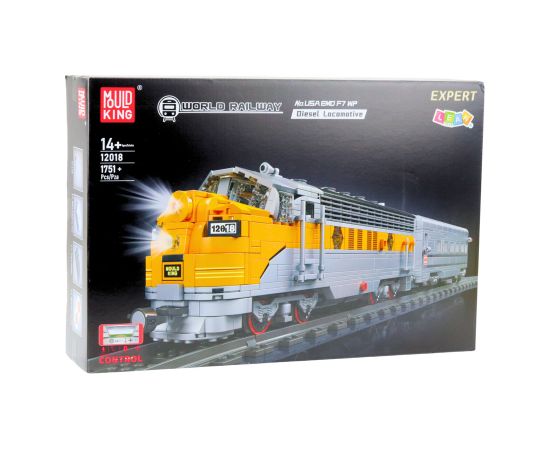 Leantoys Construction Blocks Gray-Yellow Remote Controlled Train RC 1751 pcs.