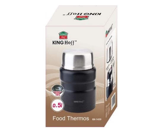 Pārtikas termoss, tērauds, 0,5l, melns KINGHoff KH 1459