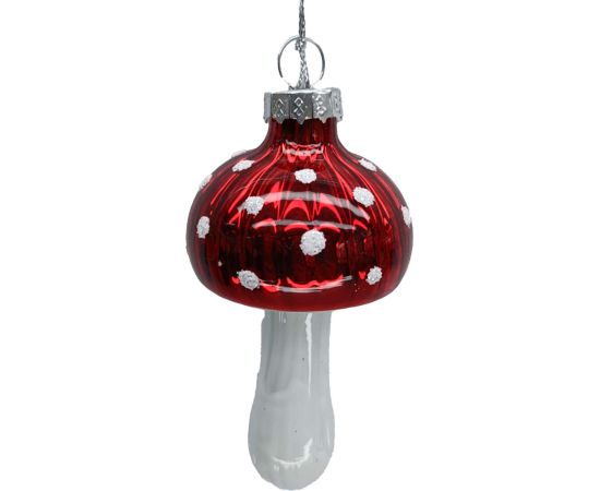 Christmas ornament JOY MUSHROOM 9cm, glass