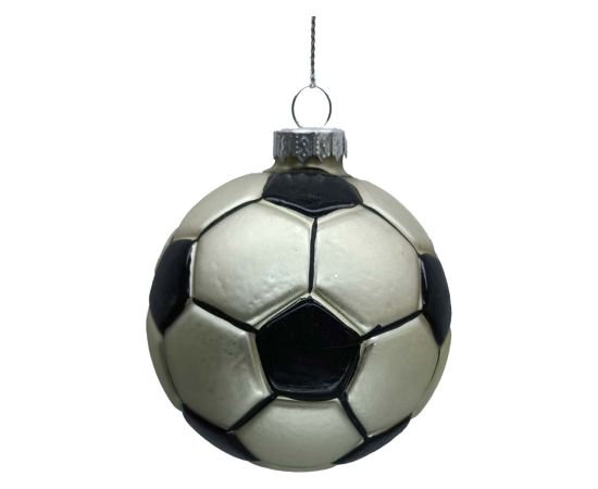 Christmas ornament JOY FOOTBALL D7.5cm, glass