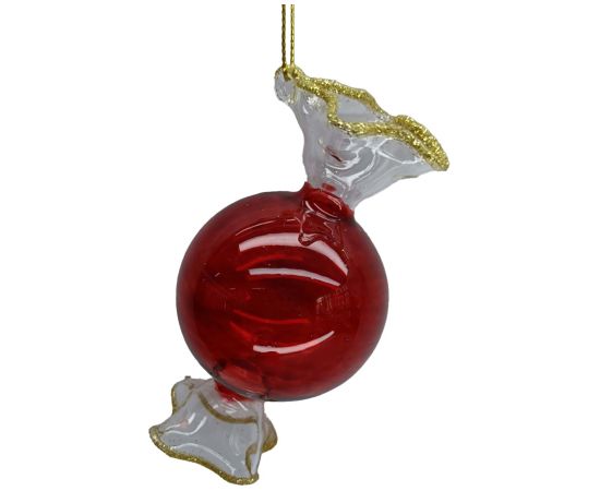Christmas ornament JOY CANDY RED 10cm, glass