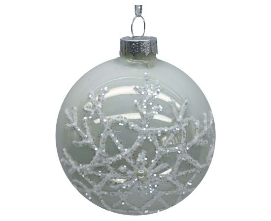 Christmas ornament JOY SNOWFLAKE D8cm, glass