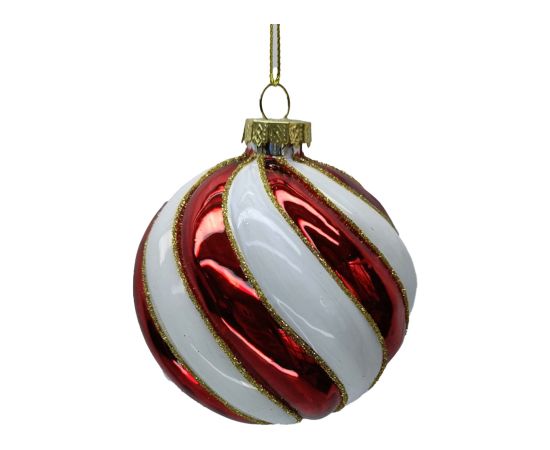 Christmas ornament JOY XMAS RED D8cm, glass