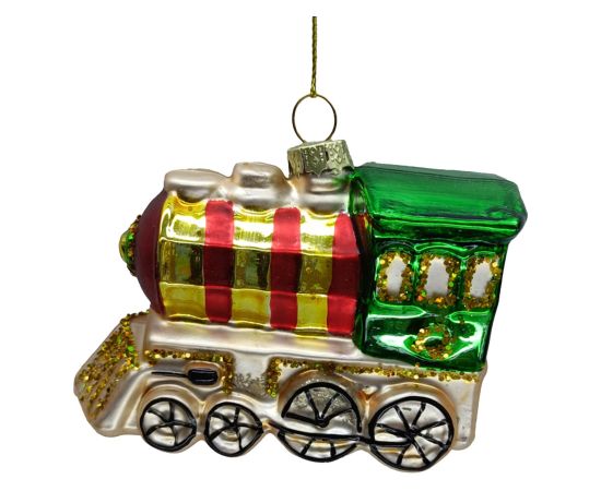 Christmas ornament JOY TRAIN 9.5cm, glass