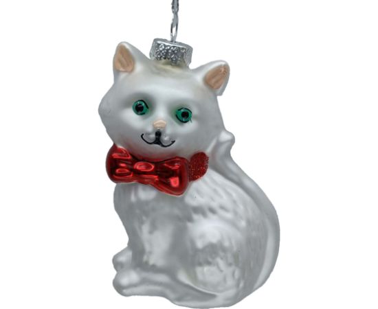 Christmas ornament JOY CAT 9cm, glass