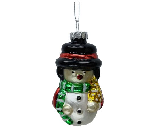 Christmas ornament JOY SNOWMAN 8.5cm, glass