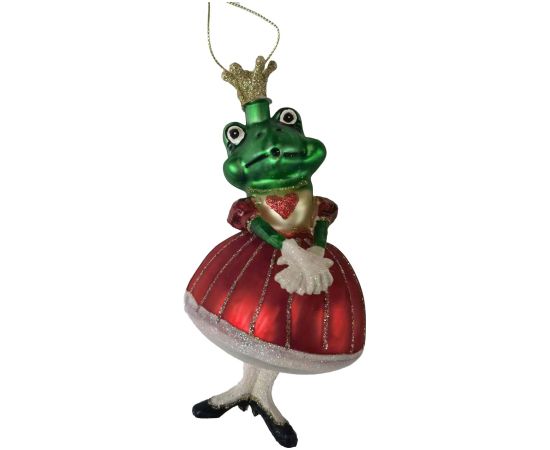 Christmas ornament JOY FROG QUEEN 14cm, glass