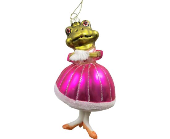 Christmas ornament JOY FROG PRINCESS 12.2cm, glass