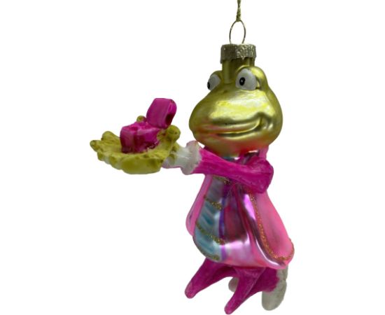 Christmas ornament JOY FROG PRINCE 12.5cm, glass