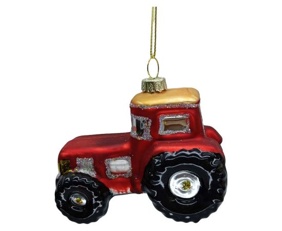 Christmas ornament JOY TRACTOR 9cm, glass