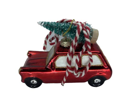 Christmas ornament JOY CAR 10cm, glass