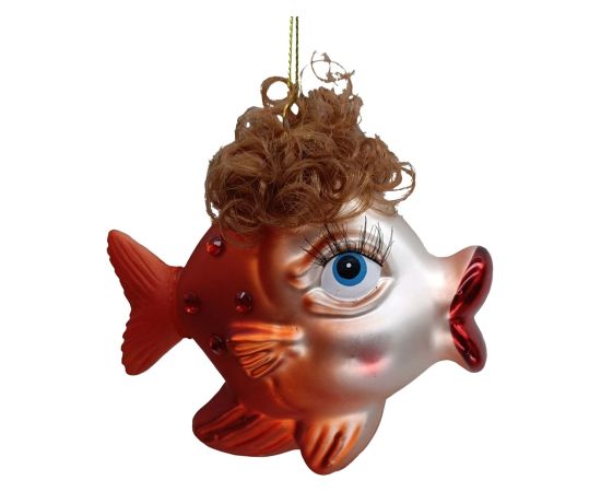 Christmas ornament JOY GOLDEN LADY 11cm, glass