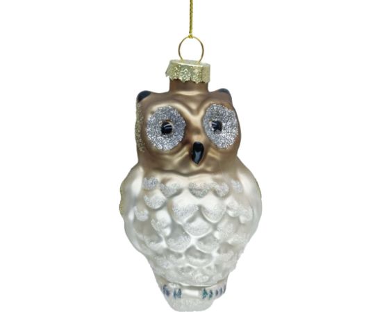 Christmas ornament JOY OWL 11cm, glass