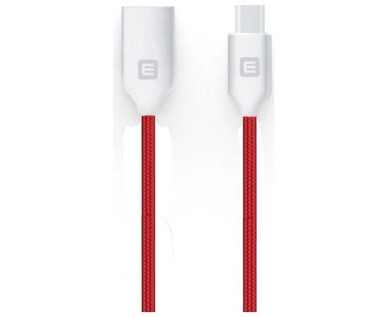 Evelatus TPC06 Neilona Pīts cinkota konektora USB uz USB-C Datu & PD 20W uzlādes kabelis 1m Sarkans