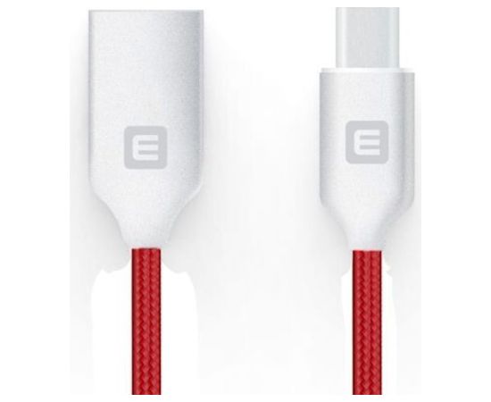 Evelatus TPC06 Neilona Pīts cinkota konektora USB uz USB-C Datu & PD 20W uzlādes kabelis 1m Sarkans
