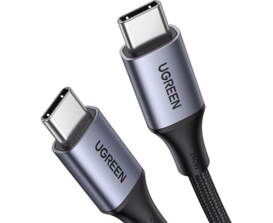 Ugreen Type C 2.0 Vīrietis uz Type C 2.0 Vīrietis 5A Datu Kabelis 1M Melns
