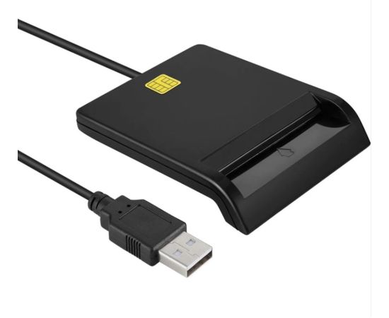 CP ID2 USB 2.0 ID kartes lasītājs 80cm vads 420 Kb/s (6.5x6cm) Melns