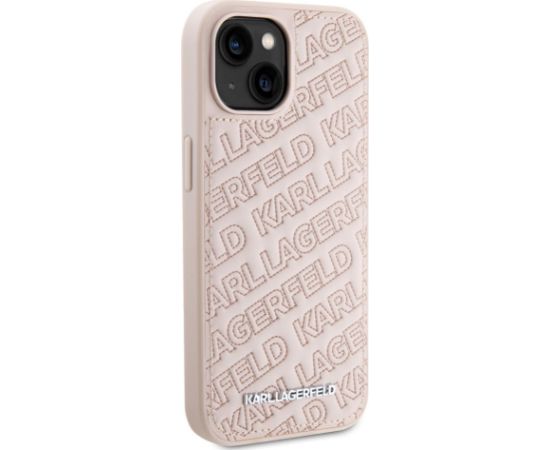 Karl Lagerfeld Apple  iPhone 15 Quilted K Pattern Case Pink