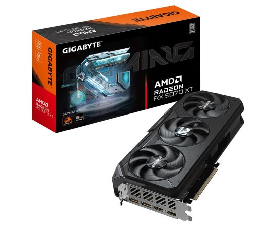 GIGABYTE Radeon RX 9070 XT GAMING 16G Graphics Card - 16GB GDDR6, 256bit, PCI-E 5.0, 2970 MHz Core Clock, 2 x DisplayPort 2.1a, 2 x HDMI 2.1b, GV-R9070XTGAMING-16GD