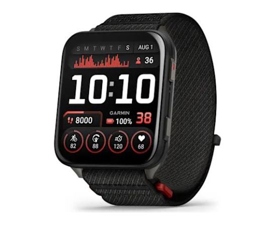 Garmin Venu® X1 Black with Slate Titanium Caseback and Black ComfortFit Nylon Band