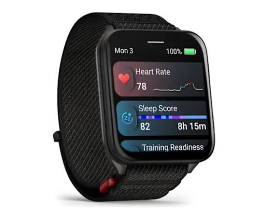 Garmin Venu® X1 Black with Slate Titanium Caseback and Black ComfortFit Nylon Band