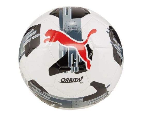 Puma Orbita 6 MS futbola bumba, balti pelēki sarkana, 84335 02 - 4