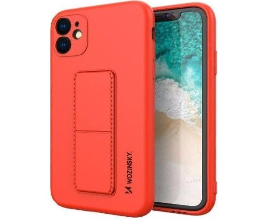 iLike Samsung  Galaxy A22 5G Kickstand Case Silicone Stand Cover Red