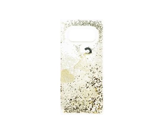 Guess Samsung  Galaxy S10e Glitter Hearts Cover Gold