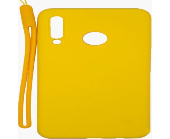 Evelatus Huawei  P30 Lite Soft Touch Silicone Case with Strap Yellow